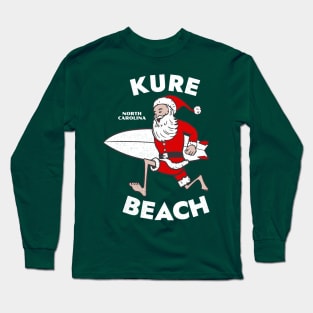 Kure Beach, NC Christmas Vacationing Skiing Santa Long Sleeve T-Shirt